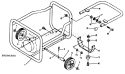 Part Location Diagram of 65115 Briggs and Stratton Cradle Assembly- Model G4050 Units